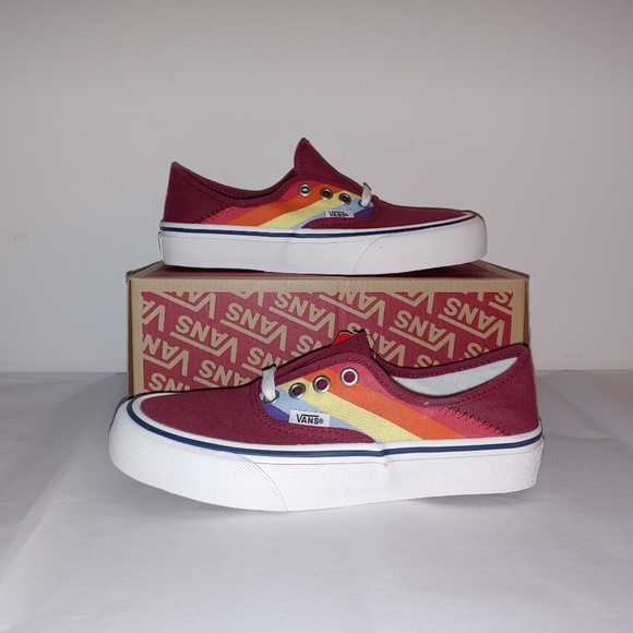 rainbow striped vans